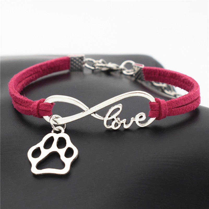 Classic Infinity Bangle Paw Print & Initial Charms, Personalized Bangle Bracelet for Pet store Lovers, Memorable Personalized Bangle